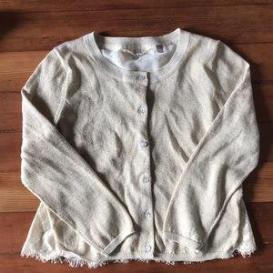 Anthropologie Light Gold Lace and Sparkle Sweater